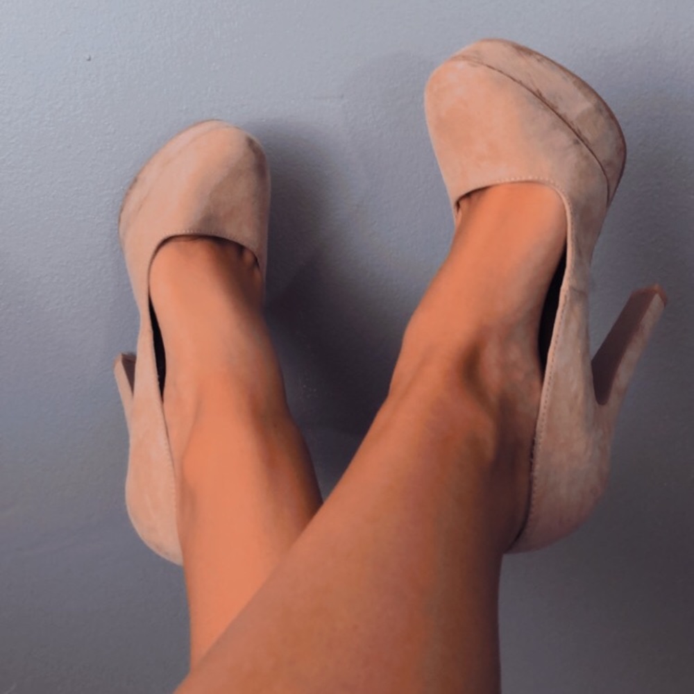 Tan Suede High Heels